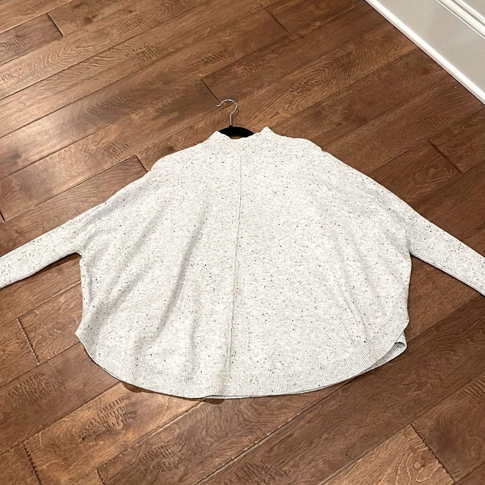 Speckled loft poncho sweater